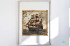Nautical Vintage Stamp Sublimation Product Image 5