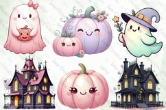 Pink Halloween Clipart Sublimation Product Image 5