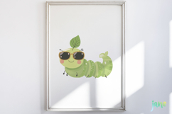 Cute Worm Watercolor Clipart Product Image 2