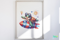 Sea Turtle 4th of July Clipart Product Image 2