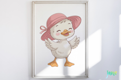 Summer Baby Duck Watercolor Clipart Product Image 2
