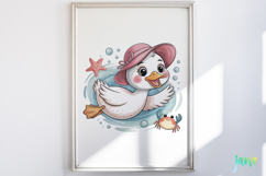 Summer Baby Duck Watercolor Clipart Product Image 5
