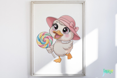 Summer Baby Duck Watercolor Clipart Product Image 2