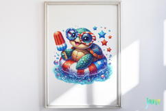 Sea Turtle 4th of July Clipart Product Image 2