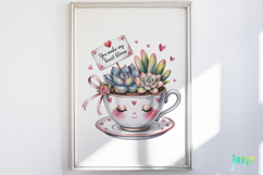 Valentine Succulent Pots PNG Product Image 2