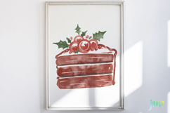 Watercolor Vintage Christmas Clipart Product Image 2