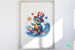 Sea Turtle 4th of July Clipart Product Image 2
