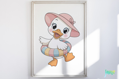 Summer Baby Duck Watercolor Clipart Product Image 2
