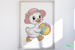 Summer Baby Duck Watercolor Clipart Product Image 2