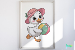 Summer Baby Duck Watercolor Clipart Product Image 3
