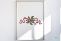 Watercolor Vintage Christmas Clipart Product Image 2