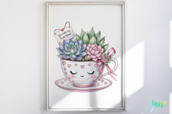 Valentine Succulent Pots PNG Product Image 2