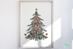 Watercolor Vintage Christmas Clipart Product Image 2