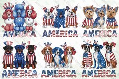Patriotic Trio Dogs Sublimation Clipart Product Image 5