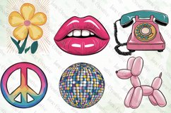 Retro Groovy Clipart Sublimation Product Image 6