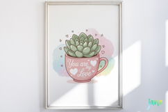 Valentine Succulent Pots PNG Product Image 2