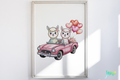 In Love Alpacas Watercolor Clipart Product Image 2