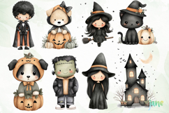 Cute Ghost Watercolor Clipart Product Image 2