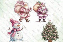 Watercolor Pink Christmas Sublimation Product Image 7