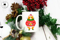 Whimsical Christmas Cat PNG Clipart Design Product Image 4