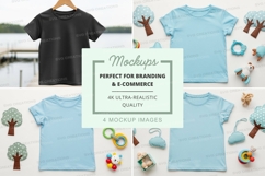 Mockup of children's t-shirts with playful toys Product Image 1