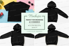 Mockup: black t-shirt and hoodie collection Product Image 1