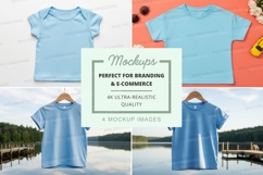 Mockup collection of light blue t-shirts Product Image 1