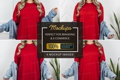 Red t-shirt mockup Product Image 1