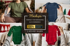 Christmas themed baby onesies mockup Product Image 1