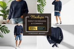 Casual navy blue t-shirt mockup Product Image 1