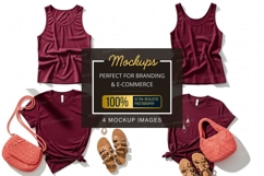 Maroon t-shirt mockup Product Image 1