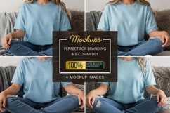 Casual light blue t-shirt mockup Product Image 1