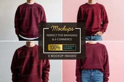 Maroon sweatshirt mockup Product Image 1