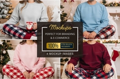 Family in matching christmas pajamas Product Image 1