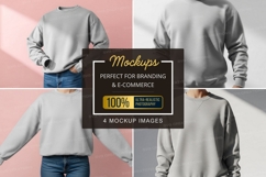 Casual gray sweatshirt mockup Product Image 1