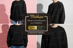 Oversized black sweatshirt mockup Product Image 1