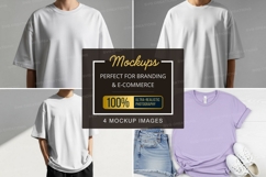 White and purple t-shirt mockup Product Image 1