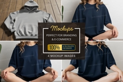 Relaxed hoodie and t-shirt mockup Product Image 1