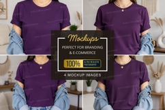 Casual purple t-shirt mockup Product Image 1