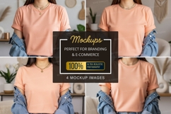 Casual peach t-shirt mockup Product Image 1