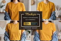 Casual mustard yellow t-shirt mockup Product Image 1