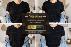 Casual black t-shirt mockup Product Image 1