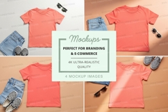 Mockup: casual summer outfit with t-shirt and shorts Product Image 1