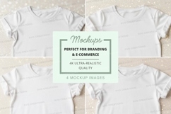 Mockup of four white t-shirts Product Image 1