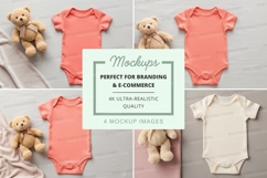 Mockup: baby onesies with teddy bears Product Image 1
