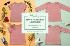 Mockup: pink baby clothing set Product Image 1