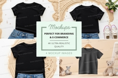 Mockup of black t-shirt with accessories Product Image 1