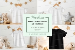 Mockup of children's clothing with stuffed animals Product Image 1
