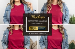 Casual red t-shirt mockup Product Image 1