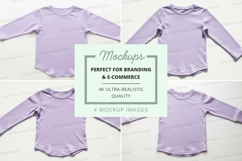 Mockup of lavender long-sleeve shirt Product Image 1